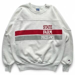 Vintage 80s Champion State Farm Insurance Obscure Crewneck Sweatshirt White USA